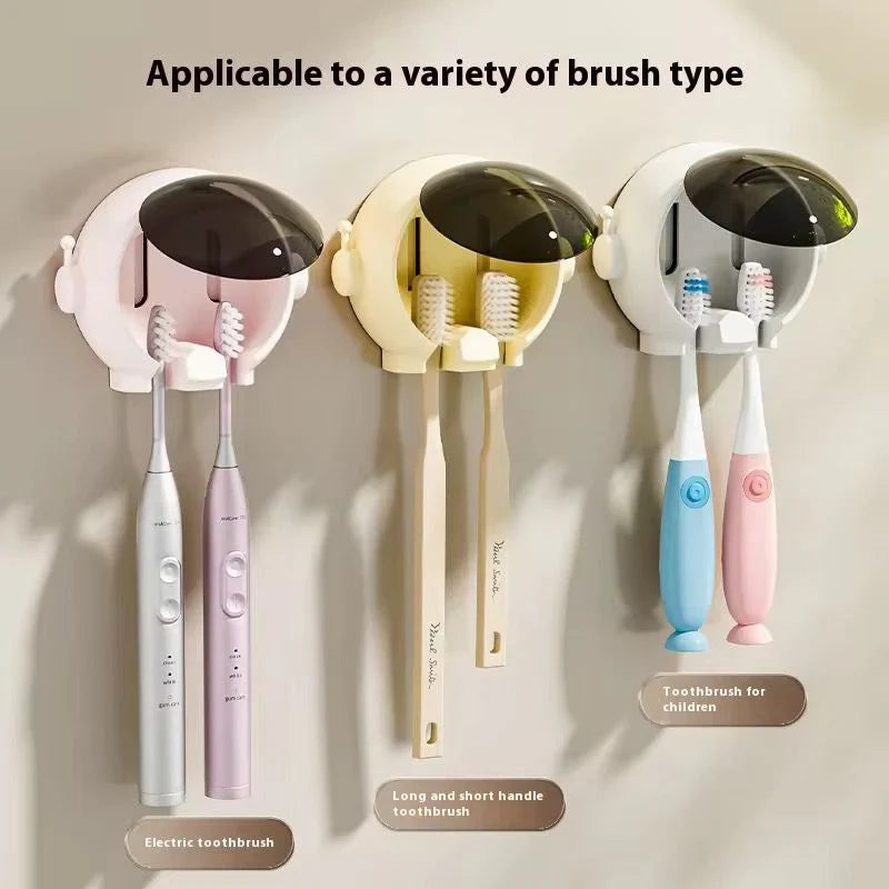 | Astronaut Cartoon Toothbrush Holder No Drill Bathroom Electric Too0thbrush Storage Rack |