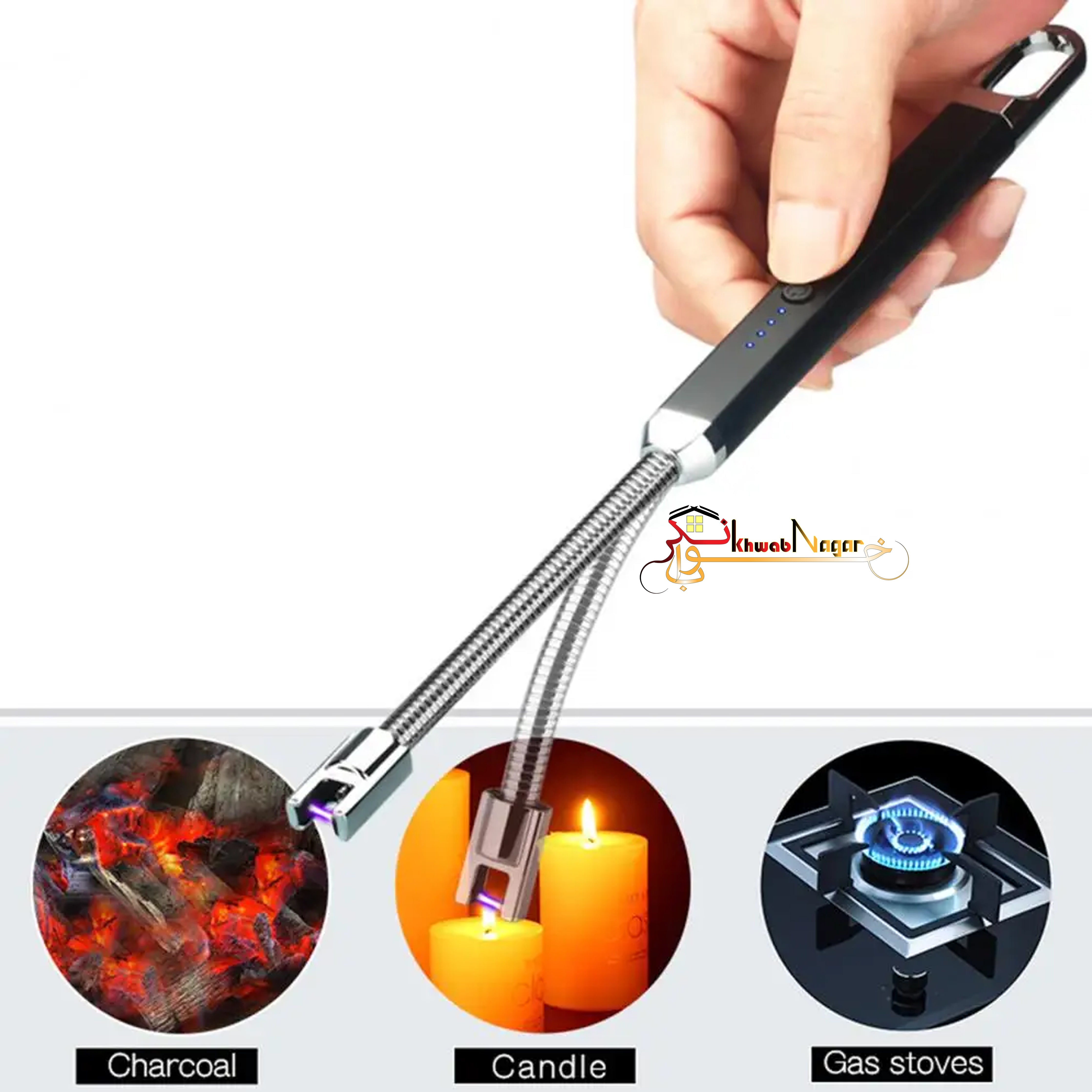 USB Rechargeable Flameless Arc Lighter Flexible and Windproof for Candles, Hiking, Camping, Kitchen, Fireplaces