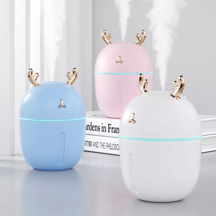 Portable Mini Air Humidifier USB Desktop Humidifier for Car Bedroom Air Diffuser Fogger Mist Maker Sprayer with LED Night Lamp