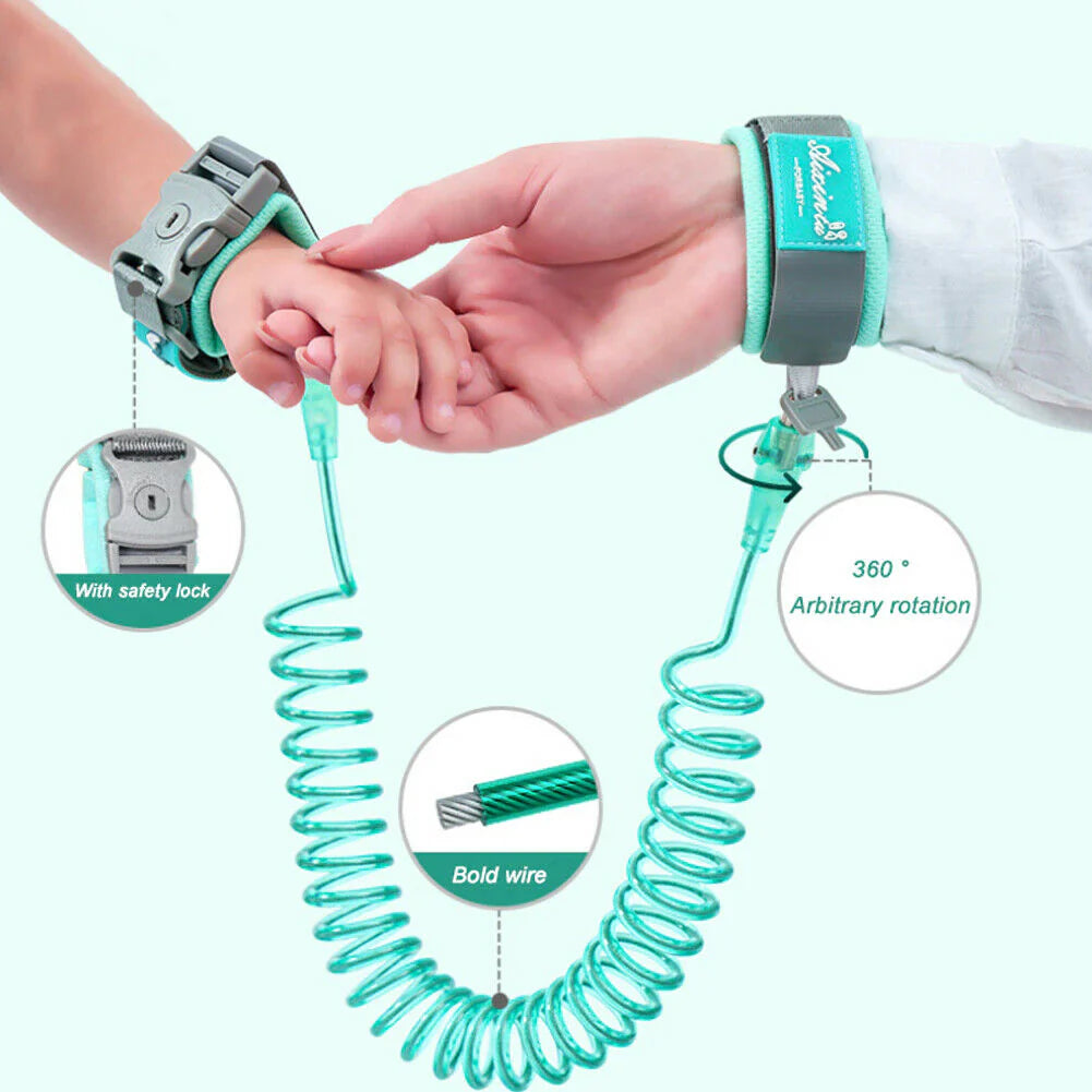 New Anti Lost Wrist Safety Wrist Leash for Toddlers,Babies & Kids, Wrist Traction Rope for Shopping & Travel 2M