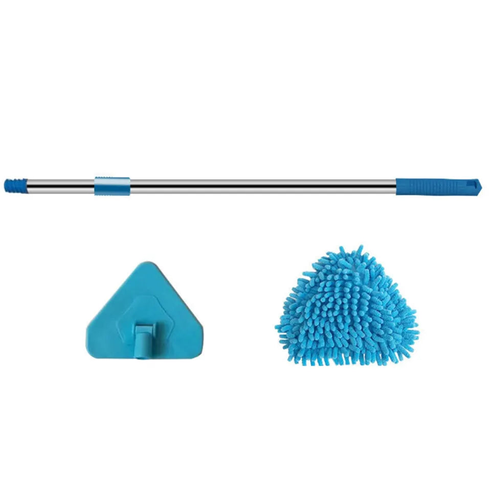 Microfiber Telescopic Triangle Mop, 180 Degree Rotatable Adjustable, Extendable Triangle Cleaning Mop Multifunction Triangular Mop Duster for Home Bathroom Floor Wall