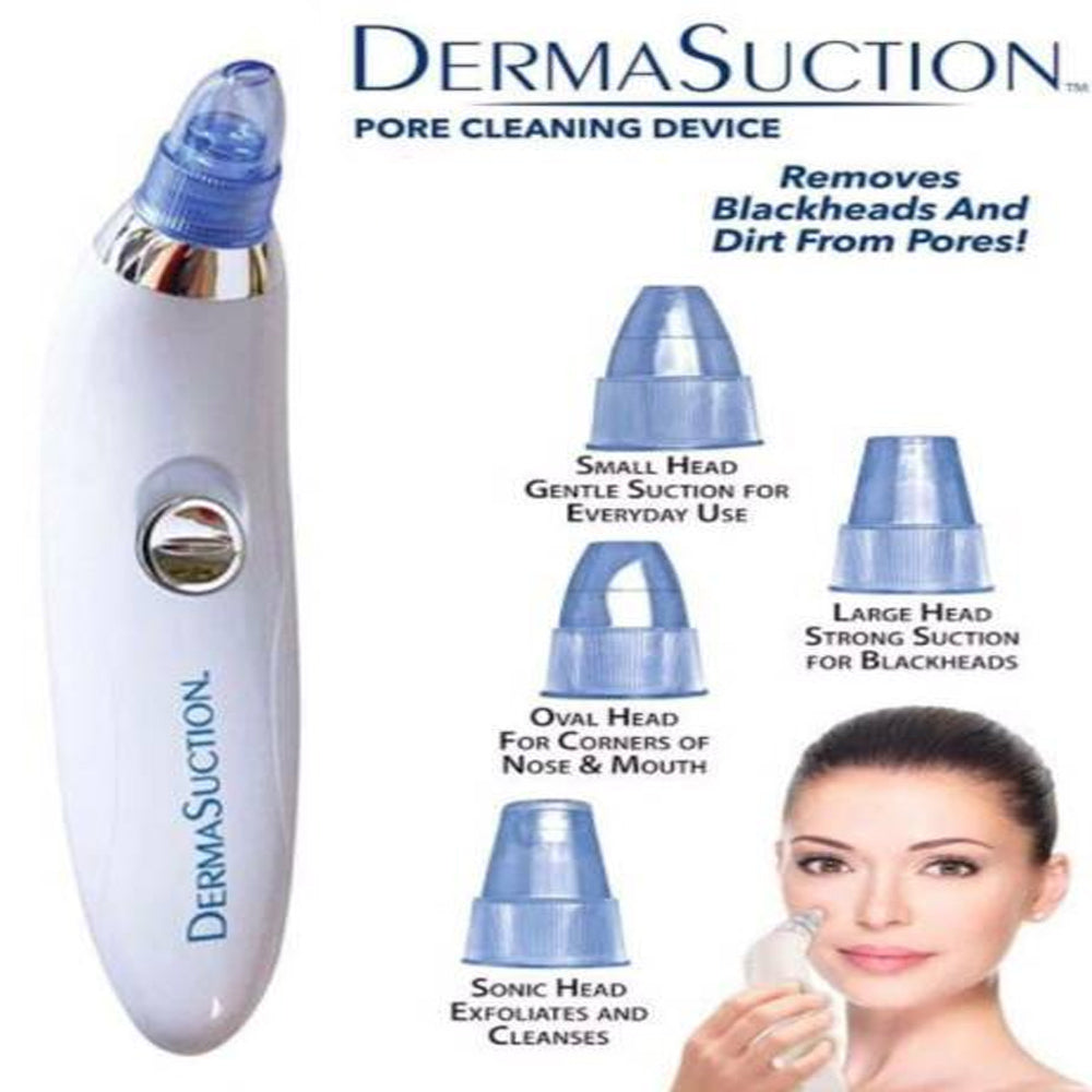 Derma Suction Blackhead Removal Machine Derma Suction 4 in 1 Black Head Remover Machine - Acne Pore CleanerBlackhead Removal On Nose Pores Cleaning Machine