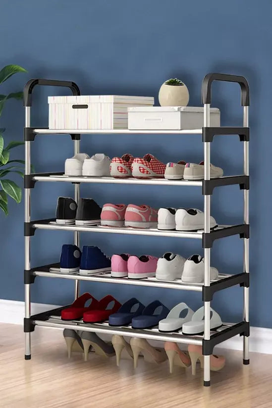 5 Layer Shoe Rack Multifunctional Book Rack Accessories Rack for Home and Office Durable Non Breakable Shoe Organizer Stainless Steel Layer Imported Shoe Rack Easy Assembly