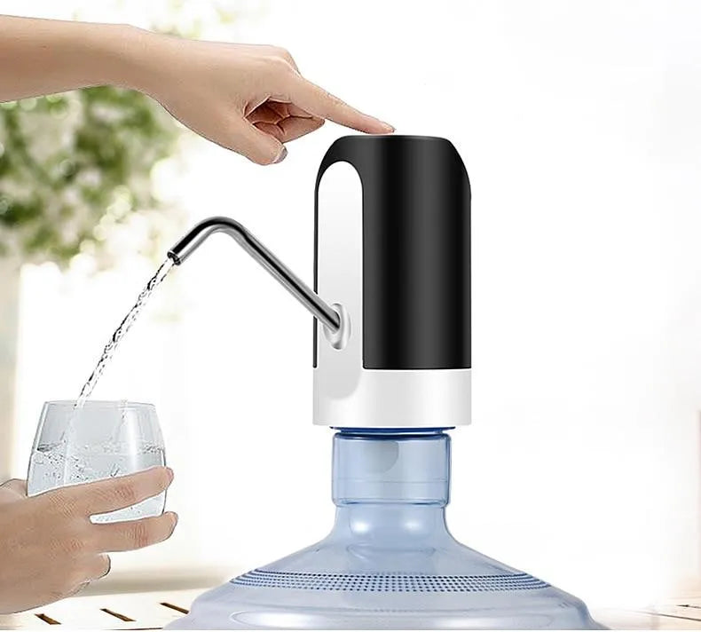 FRAKIN Portable Water Bottle Pump, Universal Bottle Electric Water Dispenser with Switch and USB Charging, for Camping, Kitchen, Workshop