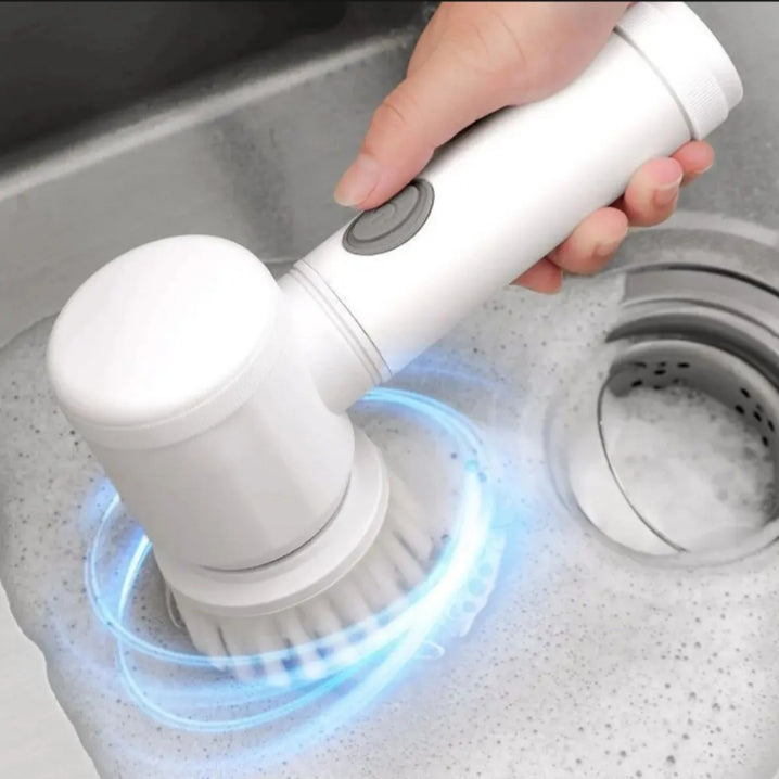 5 in 1 rechargeable magic brush - handheld scrubber - cleaning brush - multipurpose cleaning brush - dish washing sponge - electric cleaning brush - 360 degree rotate with 3 replacabeadsle brus