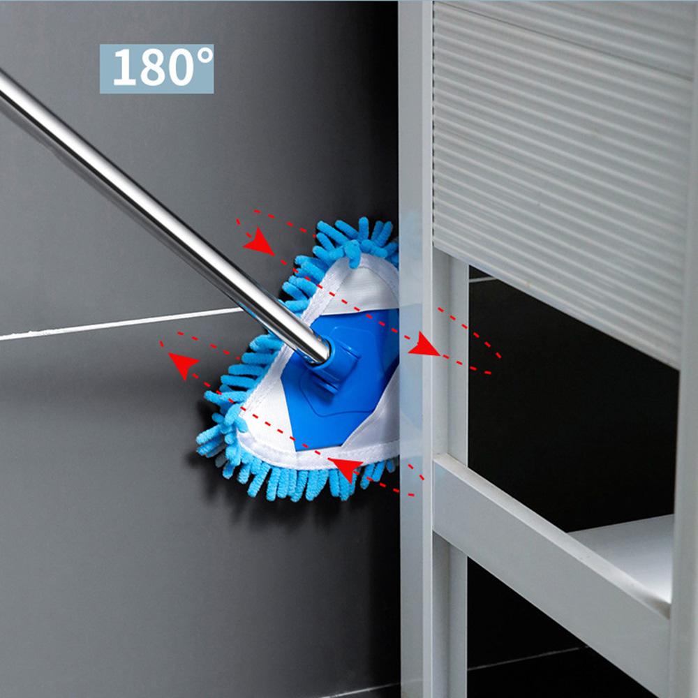 Microfiber Telescopic Triangle Mop, 180 Degree Rotatable Adjustable, Extendable Triangle Cleaning Mop Multifunction Triangular Mop Duster for Home Bathroom Floor Wall