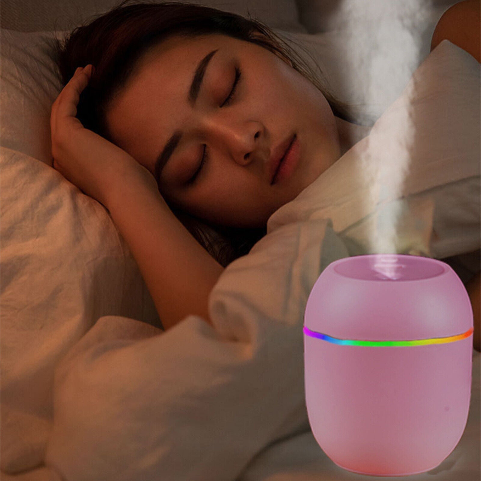 Portable Mini Air Humidifier USB Desktop Humidifier for Car Bedroom Air Diffuser Fogger Mist Maker Sprayer with LED Night Lamp