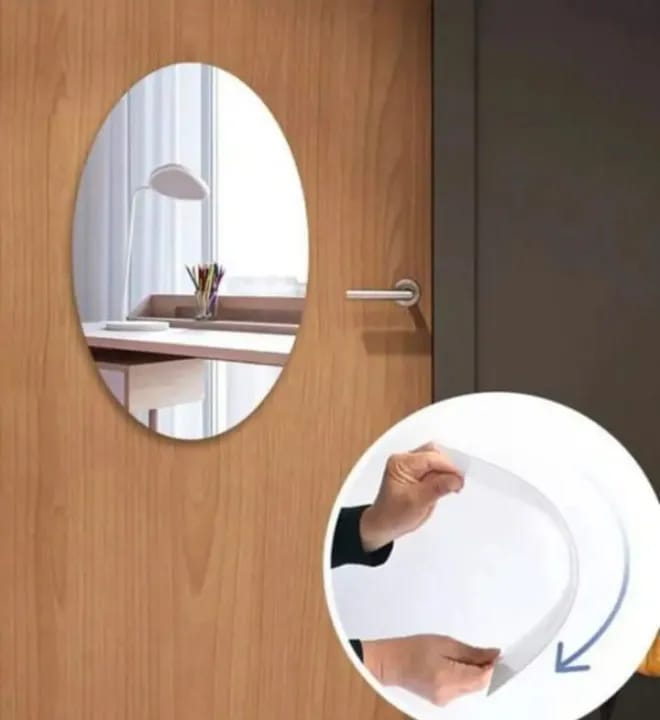 Frameless Acrylic Wall Mirrors – Oval & Rectangular (Self-Adhesive Set)