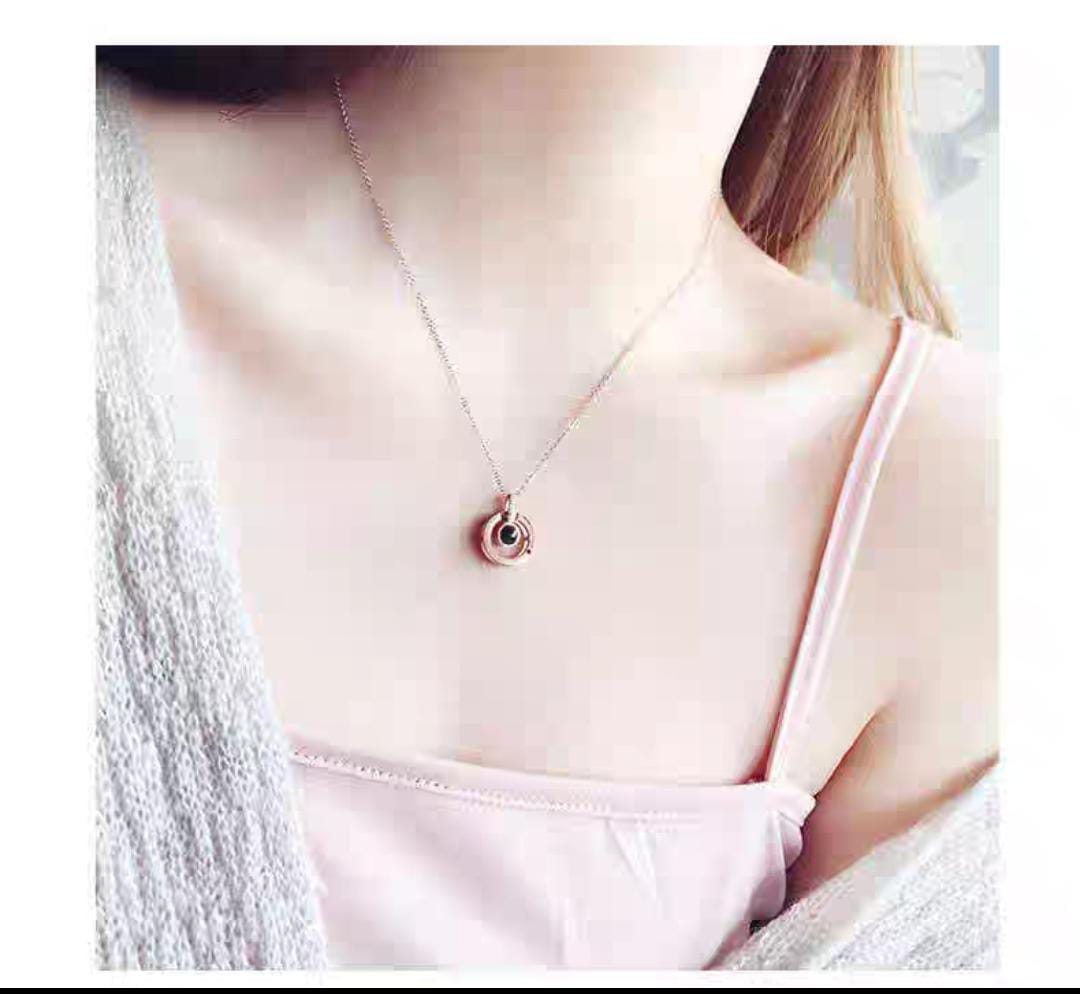 Romantic Roman Numeral & Hidden Message Necklace - Rose Gold Love Pendant
