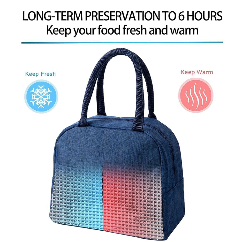 Insulated Thermal Lunch Bag - Keeps Food Fresh & Warm for Up to 6 Hours