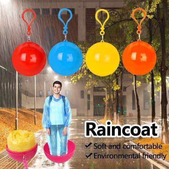 Mini Travel Raincoat in a Ball - Reusable Keychain Poncho for Adults