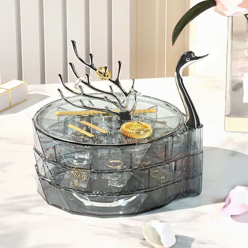 Modern Multifunctional Jewelry Tray with Antler & Swan Stands