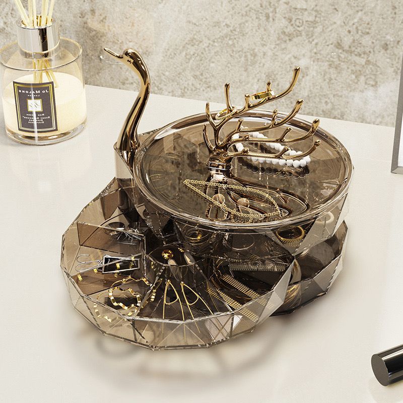 Modern Multifunctional Jewelry Tray with Antler & Swan Stands