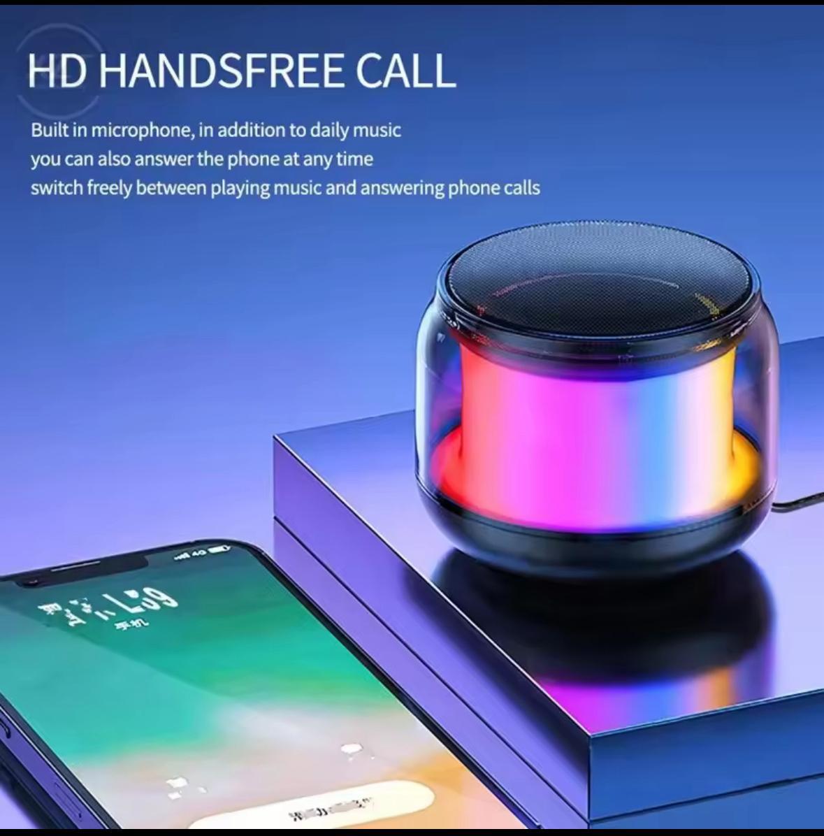 Portable HD Hands-Free Call Speaker with Dynamic LED Lights