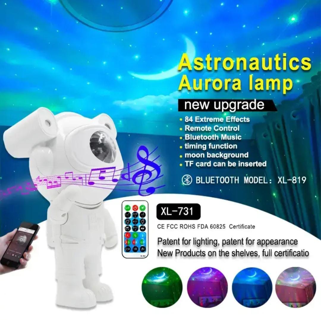 Astronaut Galaxy & Aurora Projector Lamp with Bluetooth Speaker (XL-819 / XL-731)