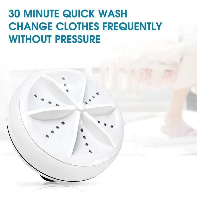 Mini Portable Ultrasonic Turbine Washing Machine Turner USB Powered