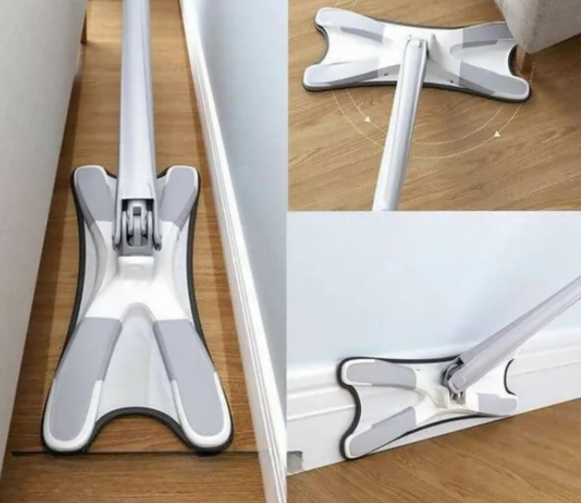 X-Type Floor Mop with Reusable Microfiber Pad