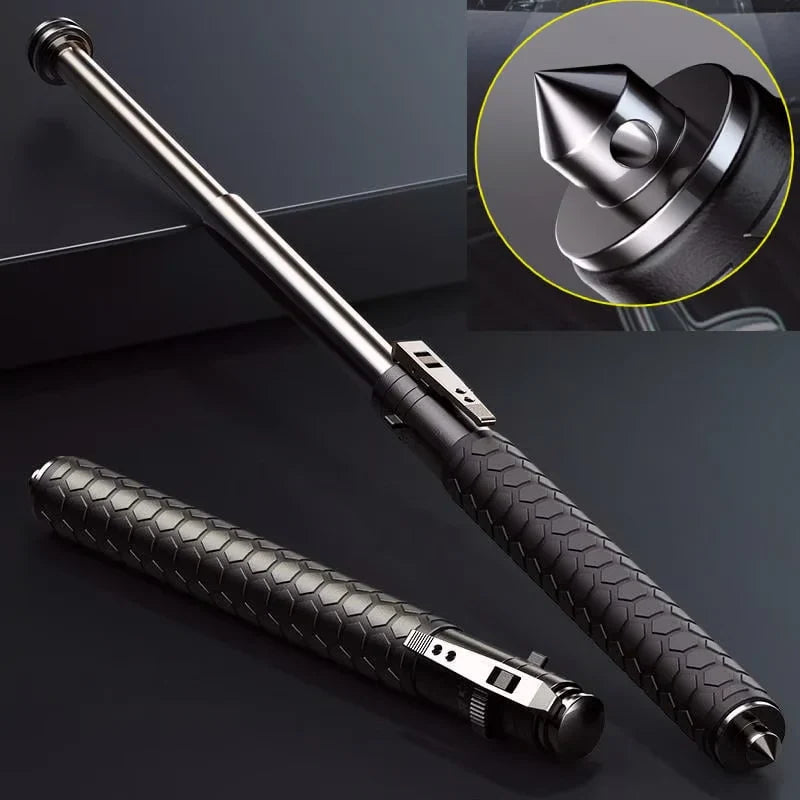 Self Protective Retractable Metal StickBaton | Safe Hiking Heavy Metal Stick Rod | Automatic Retractable Hiking Stick - Enhanced Self-Defense Rod | Unique Model Available only on Indian Slingshot