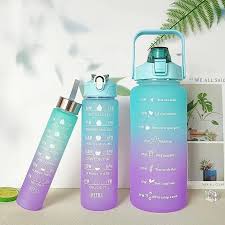 2pcs | 3pcs Water Bottles Set Sports, BPA Free, Leak-proof Water Bottle Cups with Drinking Time Straw, Fitness Bottle for Family, Office, Gym Outdoor Travel Car school