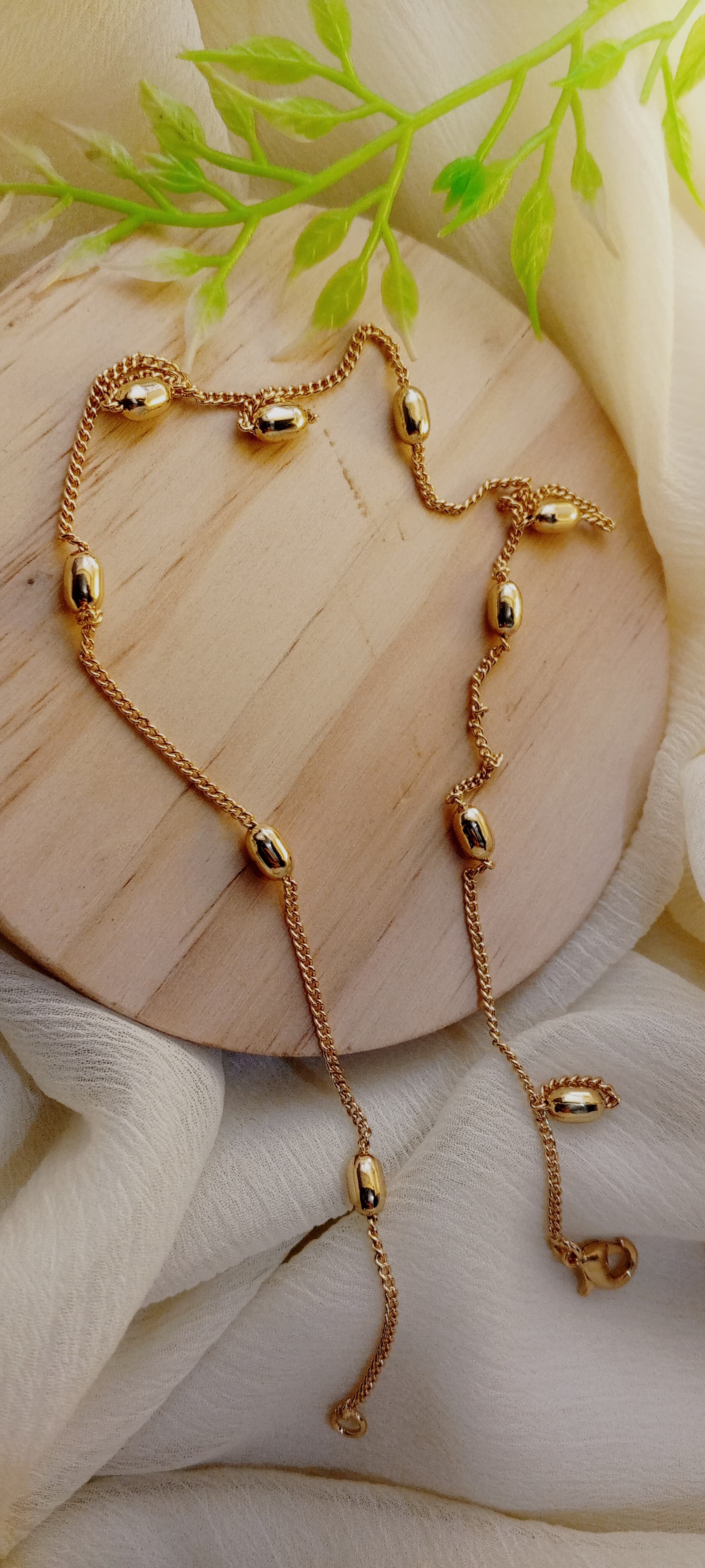 Dainty Beaded Chain Necklace - Gold & Silver Plated